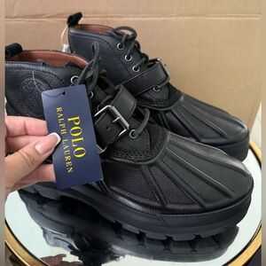 Polo Ralph Lauren Oslo Low Leather Men's Boots Black size 9